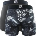 LOT DE 2 Boxer Sous-vêtements Garçon BMX2RUGBY Noir et Blanc