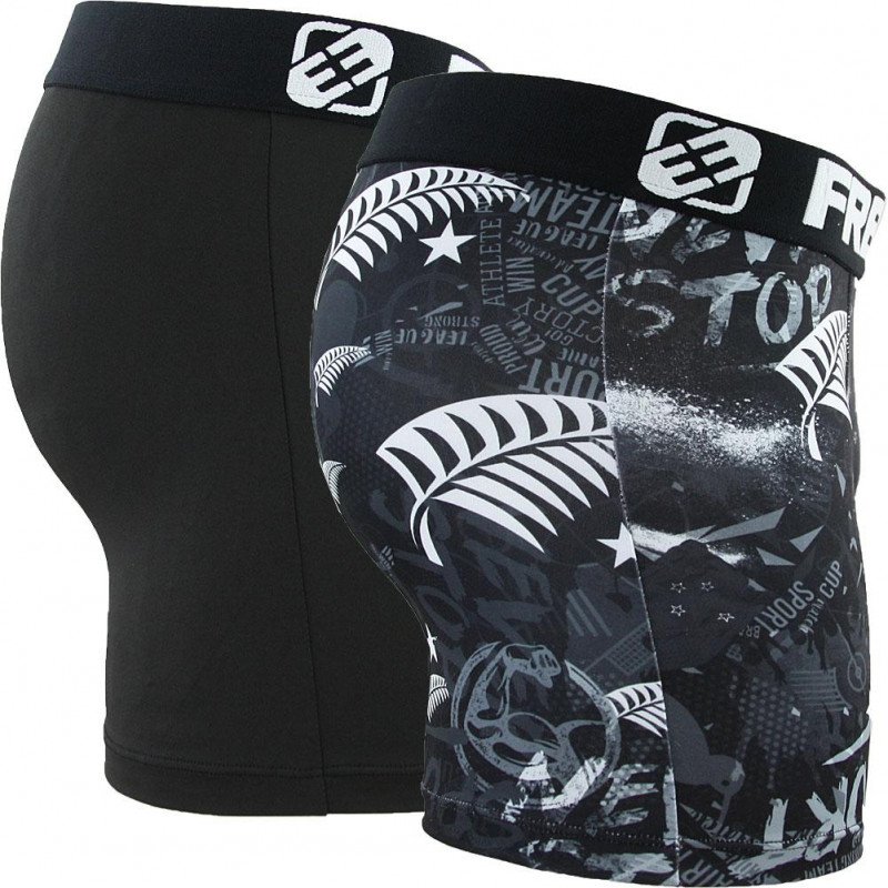 LOT DE 2 Boxer Sous-vêtements Garçon BMX2RUGBY Noir et Blanc