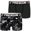 LOT DE 2 Boxer Sous-vêtements Garçon BMX2RUGBY Noir et Blanc