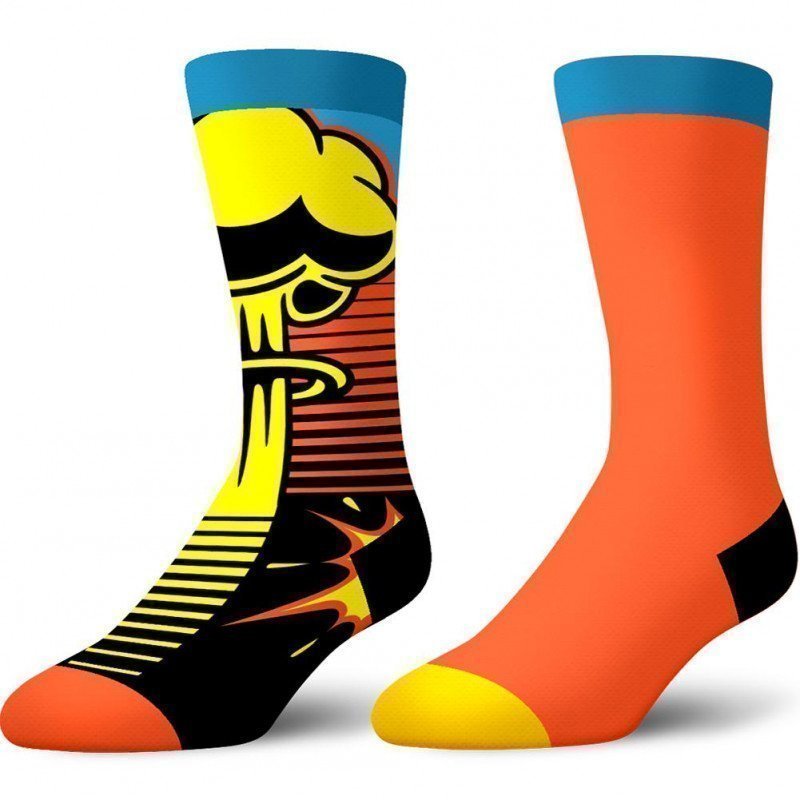 CRAZYSOCKS Lot de 2 paires de Chaussettes Homme Coton Bio DUO XPLO Noir Orange