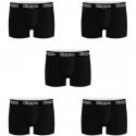 KAPPA Lot de 5 Boxers Homme Coton BCX5CLASS1 Noir ceinture Noir