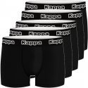 KAPPA Lot de 5 Boxers Homme Coton BCX5CLASS1 Noir ceinture Noir