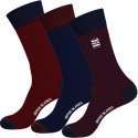 SERGE BLANCO Lot de 3 paires de Chaussettes Homme Coton CHVASS1 Bordeaux Marine