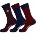 SERGE BLANCO Lot de 3 paires de Chaussettes Homme Coton CHVASS1 Bordeaux Marine