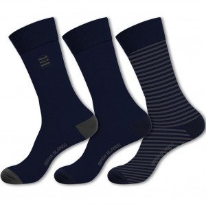 SERGE BLANCO 3 paires Chaussettes Homme Coton CHVASS1 Bleu Gris