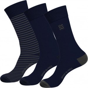 SERGE BLANCO 3 paires Chaussettes Homme Coton CHVASS1 Bleu Gris