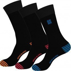 SERGE BLANCO Lot de 3 paires de Chaussettes Homme Coton CHVASS1 Noir Multicolore