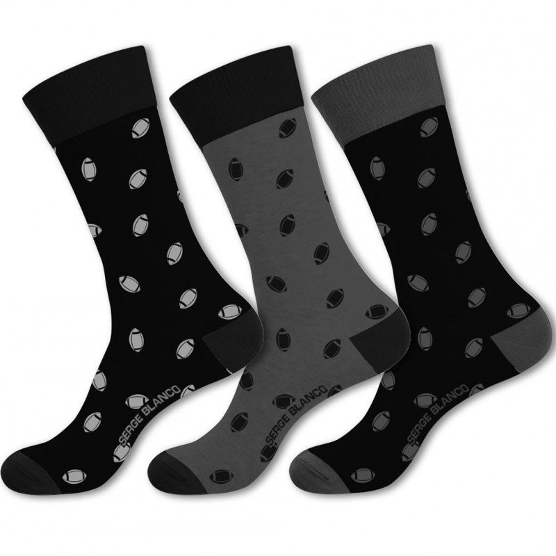 LOT DE 3 Chaussettes Chaussettes Homme CHVASS2 Noir et Gris