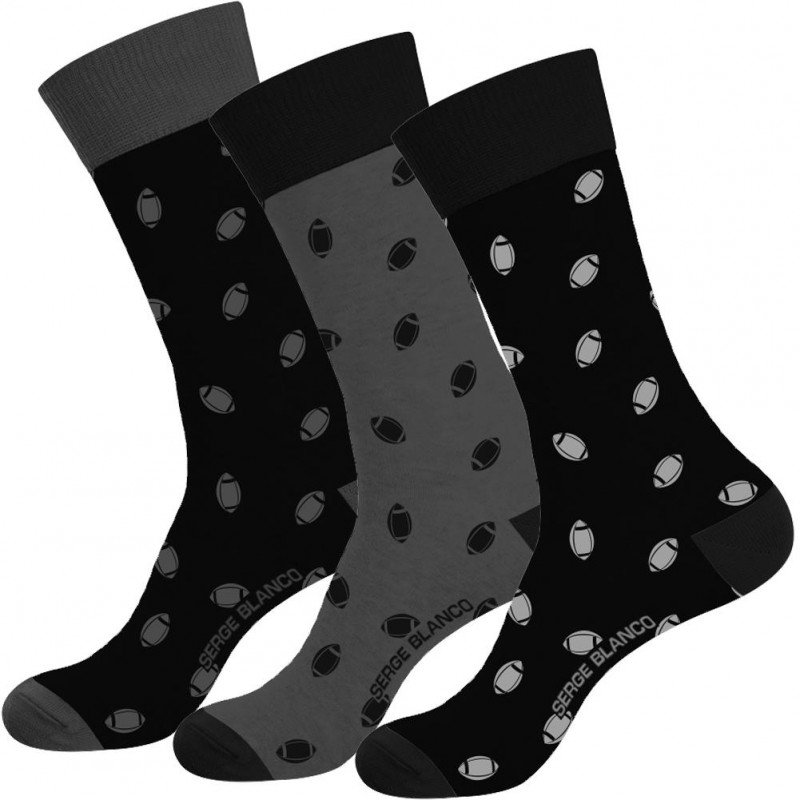LOT DE 3 Chaussettes Chaussettes Homme CHVASS2 Noir et Gris