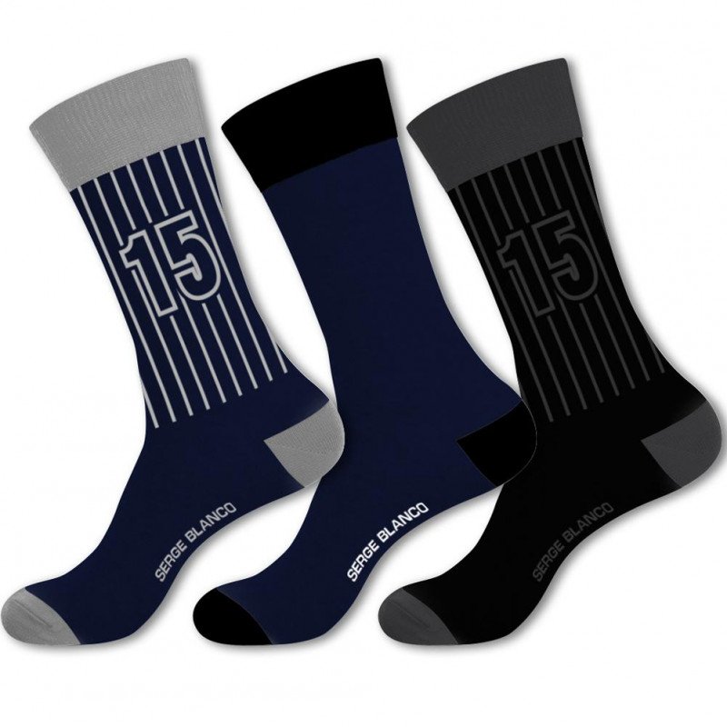 LOT DE 3 Chaussettes Chaussettes Homme CHVASS2 Bleu et Noir