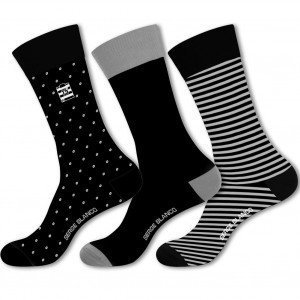 SERGE BLANCO 3 paires Chaussettes Homme Coton CHVASS2 Pois Stripe