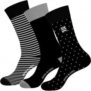 SERGE BLANCO 3 paires Chaussettes Homme Coton CHVASS2 Pois Stripe