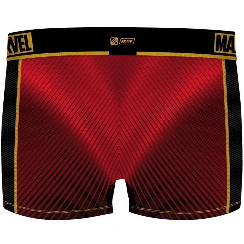 FREEGUN Boxer Homme Microfibre BUSAKT Rouge Jaune MARVEL