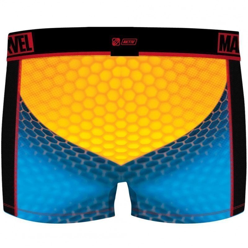 FREEGUN Boxer Homme Microfibre MARAKT Bleu Jaune MARVEL