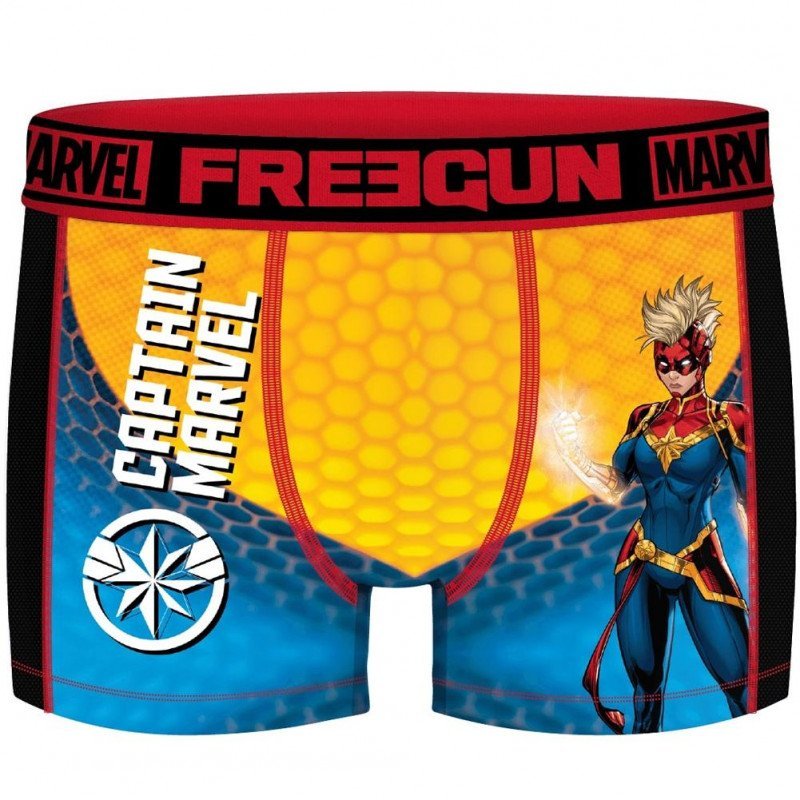 FREEGUN Boxer Homme Microfibre MARAKT Bleu Jaune MARVEL