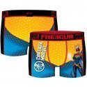 FREEGUN Boxer Homme Microfibre MARAKT Bleu Jaune MARVEL