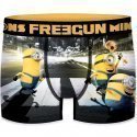 FREEGUN Boxer Homme Microfibre CRO Noir Jaune LES MINIONS