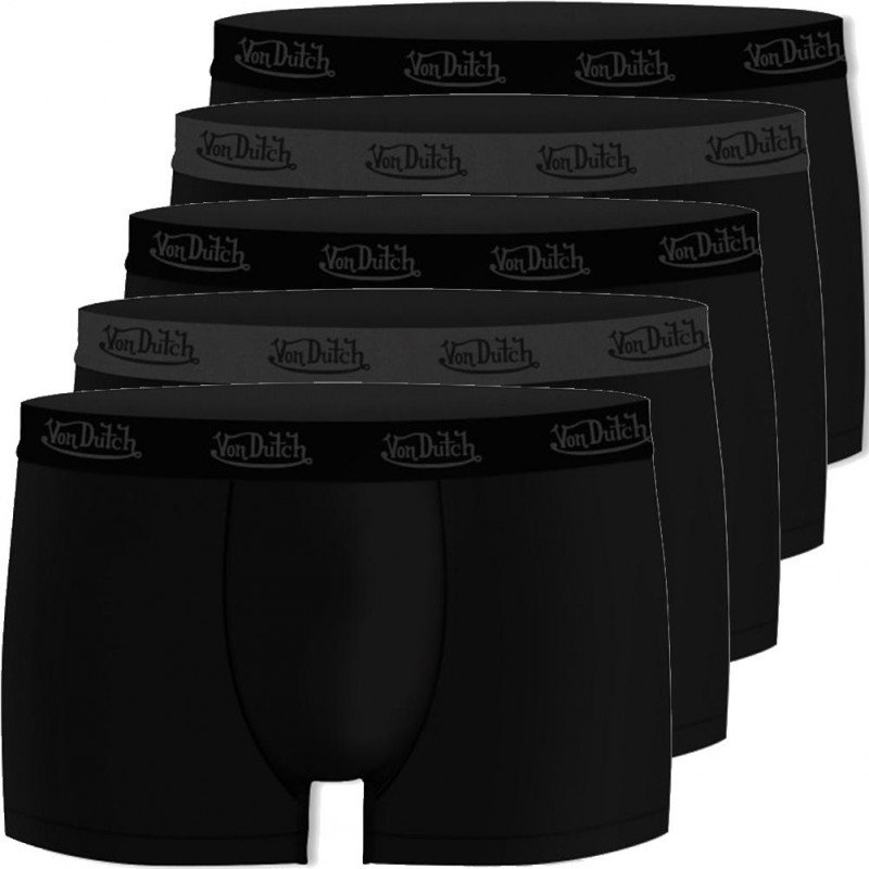 VON DUTCH Lot de 5 Boxers Homme Coton BCX5BASIC 1 Noir