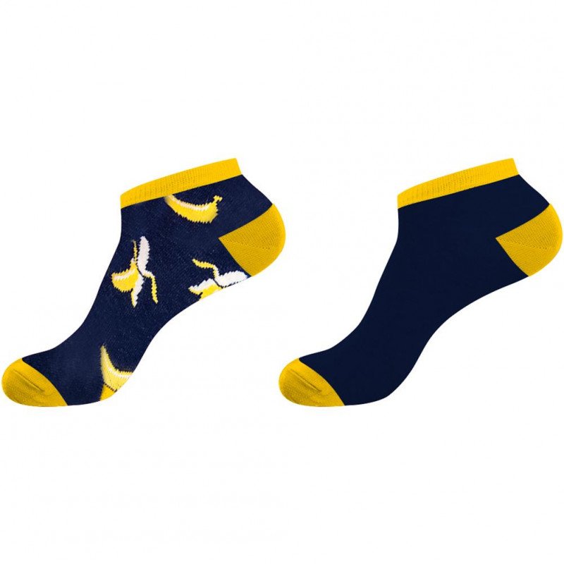 LOT DE 2 Socquettes Chaussettes Homme TCX2ASS3 Bleu et Jaune