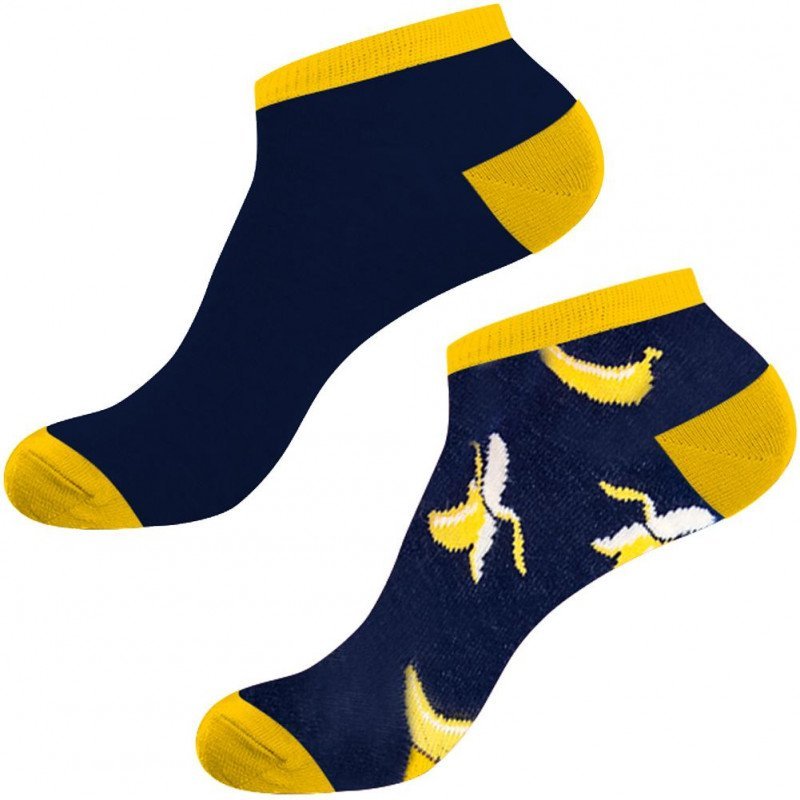 LOT DE 2 Socquettes Chaussettes Homme TCX2ASS3 Bleu et Jaune