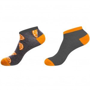 CRAZYSOCKS 2 paires Socquettes Homme Coton Bio ORANGE Gris Orange