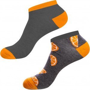 CRAZYSOCKS 2 paires Socquettes Homme Coton Bio ORANGE Gris Orange