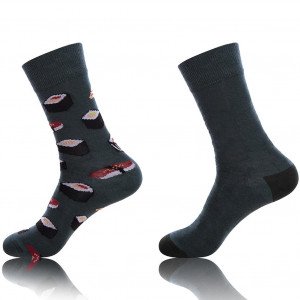 CRAZYSOCKS 2 paires Chaussettes Homme Coton Bio ASS1 SUSHIS Gris