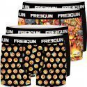 FREEGUN Lot de 4 Boxers Homme Microfibre PACKX4 SMILEY Noir Jaune