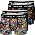 FREEGUN Lot de 4 Boxers Homme Microfibre PACKX4 TDM Noir Gris