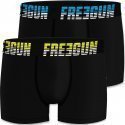 FREEGUN Lot de 2 Boxers Homme Coton BCX2ASS17 Noir