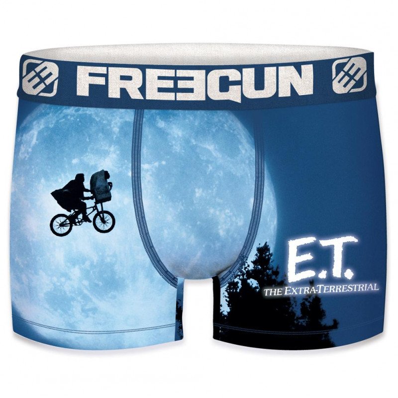 FREEGUN Boxer Homme Microfibre MOO Bleu Blanc UNIVERSAL