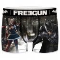 FREEGUN Boxer Homme Microfibre BAT Noir Gris DC COMICS