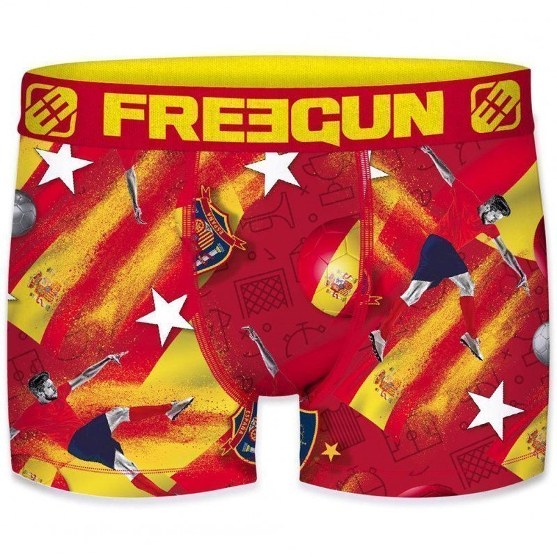 FREEGUN Boxer Homme Microfibre ESP Rouge Jaune PREMIUM