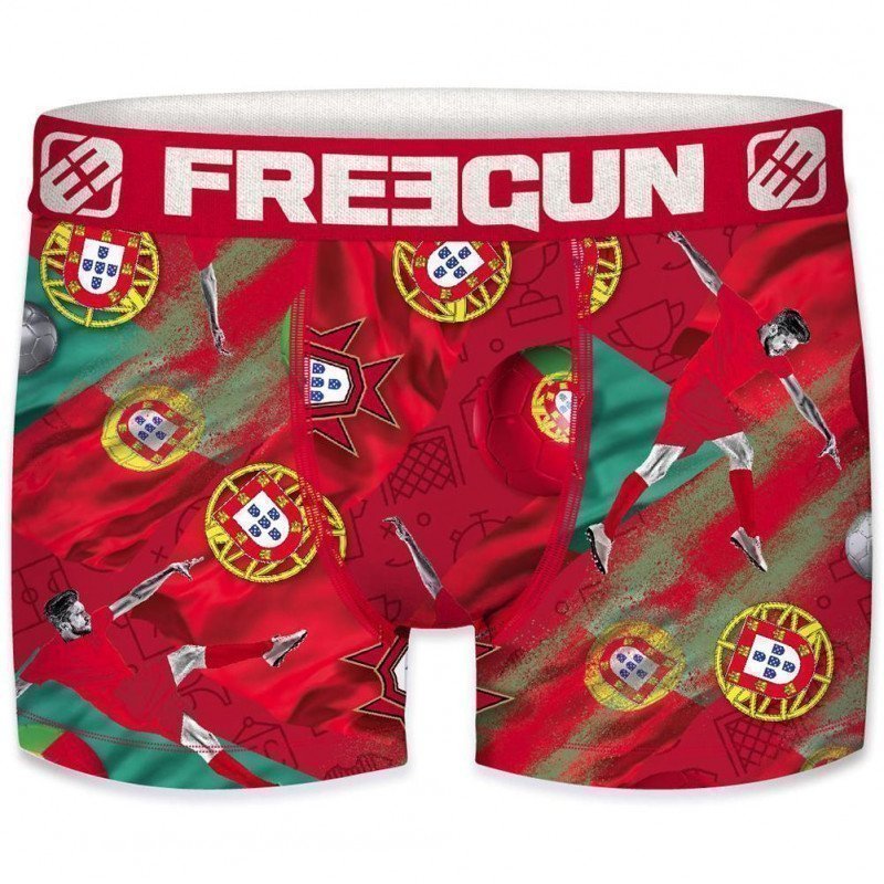 FREEGUN Boxer Homme Microfibre POR Rouge Vert PREMIUM