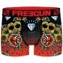 FREEGUN Boxer Homme Microfibre POI Rouge Noir PREMIUM