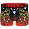 FREEGUN Boxer Homme Microfibre POI Rouge Noir PREMIUM