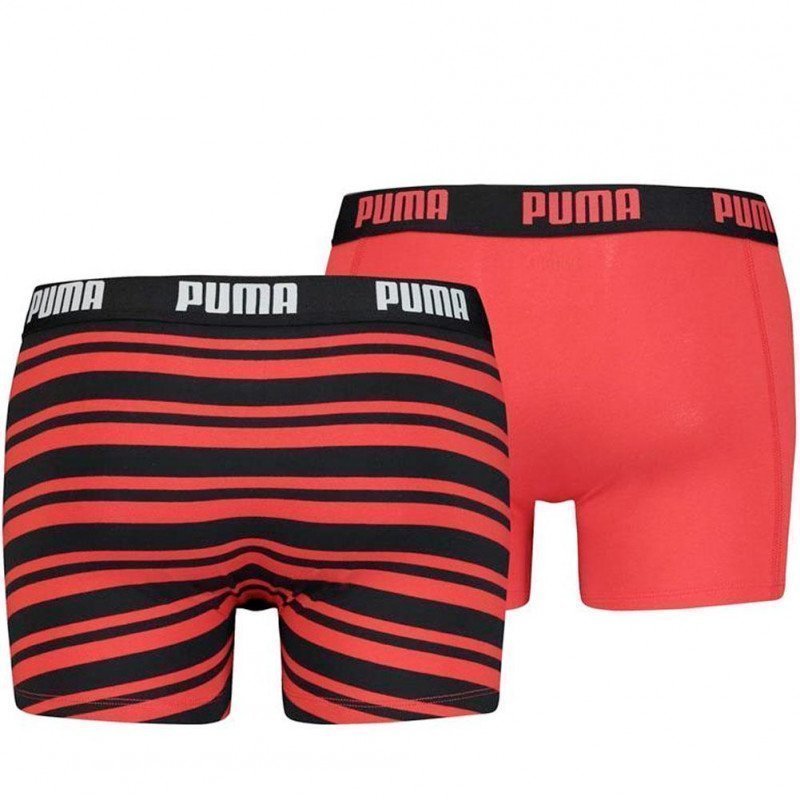 LOT DE 2 Boxer Sous-vêtements Homme HERITAGE STRIPE Rouge et Noir