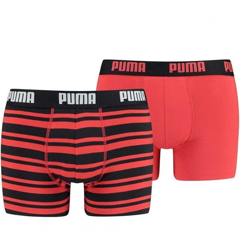 LOT DE 2 Boxer Sous-vêtements Homme HERITAGE STRIPE Rouge et Noir