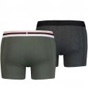 LOT DE 2 Boxer Sous-vêtements Homme PLACED LOGO Vert et Kaki
