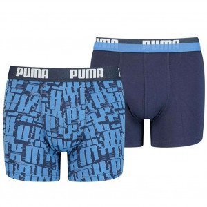 PUMA Lot de 2 Boxers Garçon Coton LOGOAOP Bleu