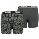 PUMA Lot de 2 Boxers Garçon Coton LOGOAOP Vert army