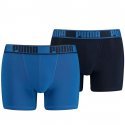 PUMA Lot de 2 Boxers Homme Microfibre ACTIVE UNI Bleu