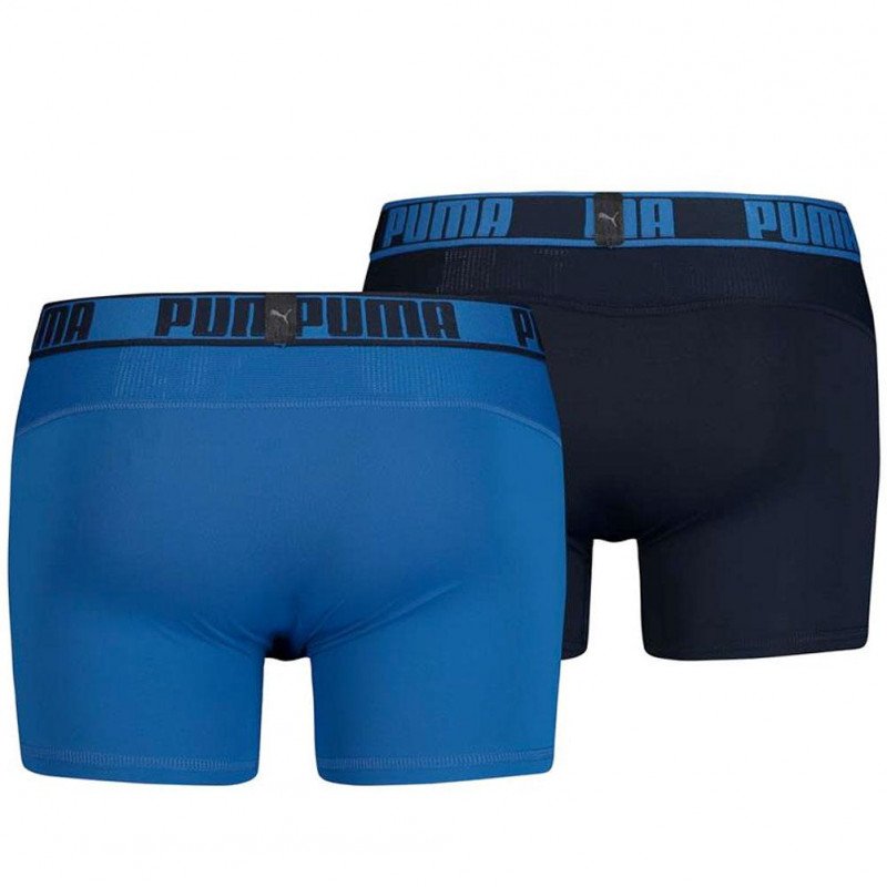 PUMA Lot de 2 Boxers Homme Microfibre ACTIVE UNI Bleu