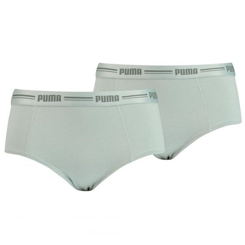 PUMA Lot de 2 Boxers Femme Coton ICONIC Vert