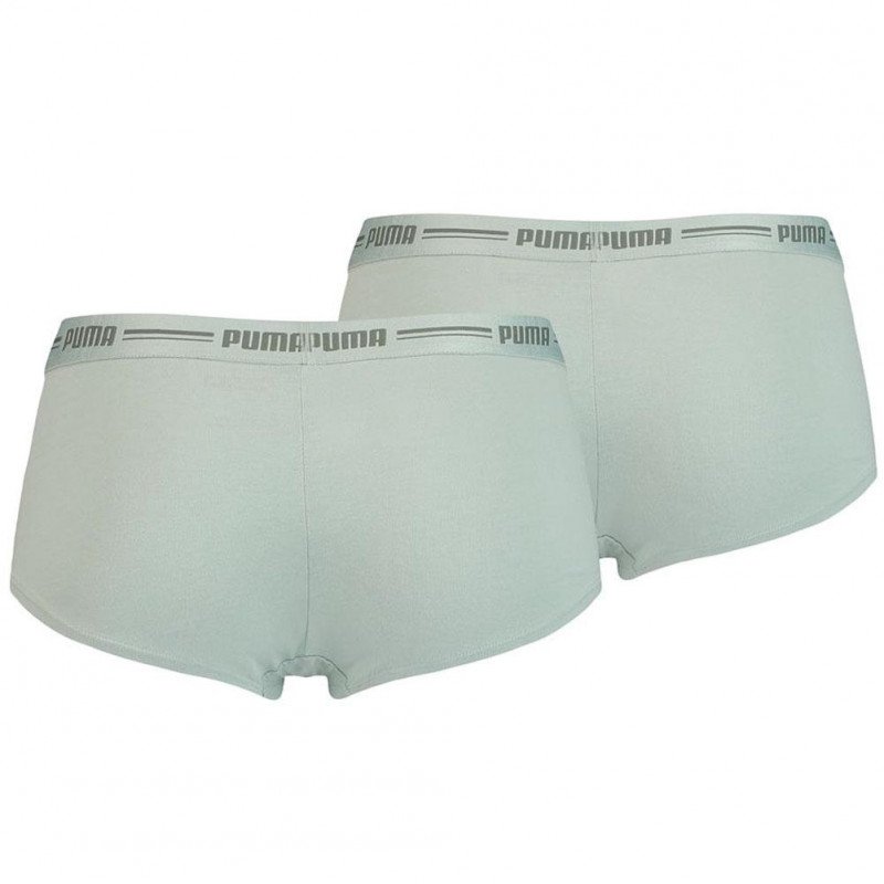 PUMA Lot de 2 Boxers Femme Coton ICONIC Vert