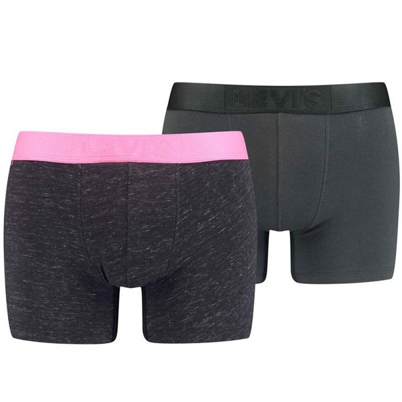 LEVI'S Lot de 2 Boxers Homme Coton INJECTED SLUB Pink néon