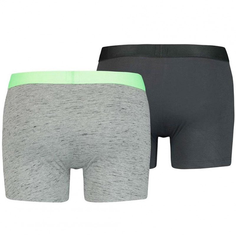 LEVI'S Lot de 2 Boxers Homme Coton INJECTED SLUB Green néon