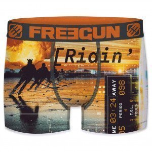 FREEGUN Boxer Homme Microfibre KEY Jaune Bleu PREMIUM