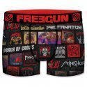 FREEGUN Boxer Homme Microfibre PAT Noir Rouge PREMIUM