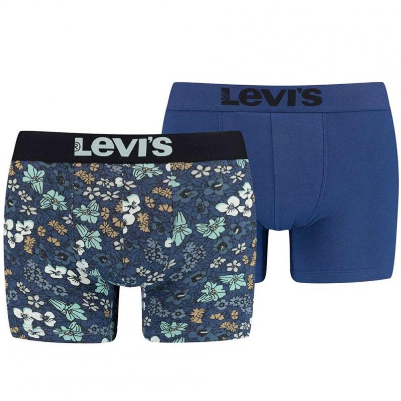 LEVI'S Lot de 2 Boxers Homme Coton PECTOLITE FLOWER Bleu